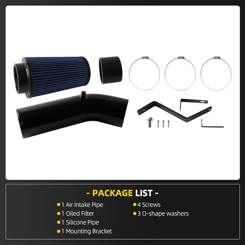 Image of Dasbecan Oiled Cold Air Intake 7.3 Diesel Kit Air Intake Pipe With Oiled Filter Replacement Compatible with1999.5-2003 Ford F-250 /F-350 / F-450 Super Duty 7.3L V8 Powerstroke Diese Engine