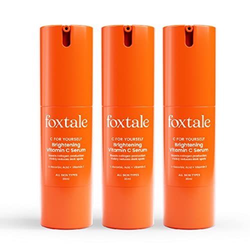 Image of Foxtale - (Pack of 3) C for Yourself C Serum 15% L-Ascorbic Acid and 1% Vitamin E Brightening Serum Helps to Reduces Pigmentation and Scars, Brightens Skin, Protects from Sun Damage - 30ml