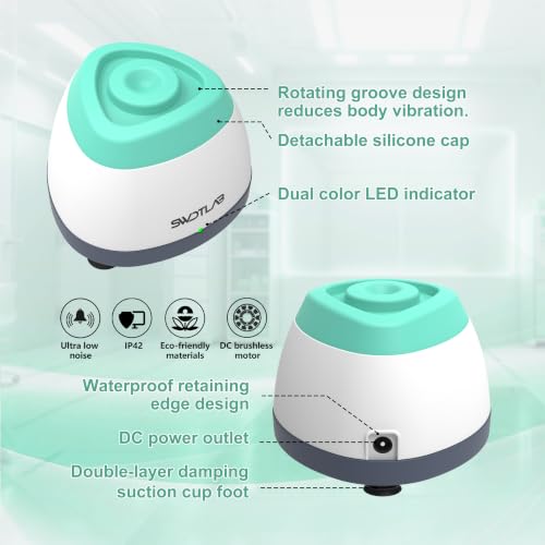 Image of Mini Vortex Mixer with Touch Function for Lab Nail Polish (Cyan) | 3s Fast Mix DC Brushless Motor, Touch Auto-Stop, Anti-Slip Quiet, Compact Portable, for Nail Lash Glue Lab Paint Tattoo Ink
