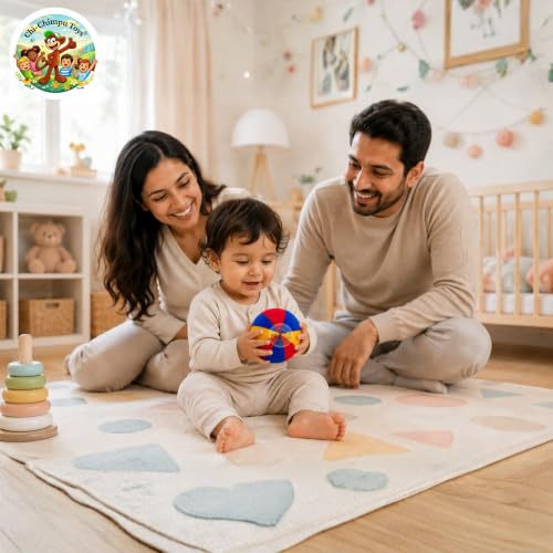 Image of Soft Plush Ball with Rattle 10 CM for Babies & Toddlers | Ultra Soft Fabric Sensory Ball | Baby Grasping Toy | Lightweight | Infant Learning | Safe Gift for Boys & Girls
