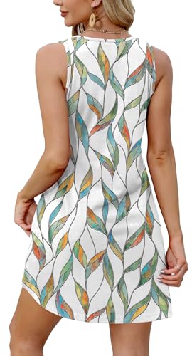 Image of XIEERDUO Summer Dresses for Women 2026 Beach Vacation Clothes V Neck Button Sundresses with Pockets
