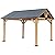 YOLENY 11' x 13' Wood Gazebo Outdoor Gazebo Spruce Wood Framed Gazebo with Black Steel Hardtop Roof for Garden, Patio, Lawns, Parties