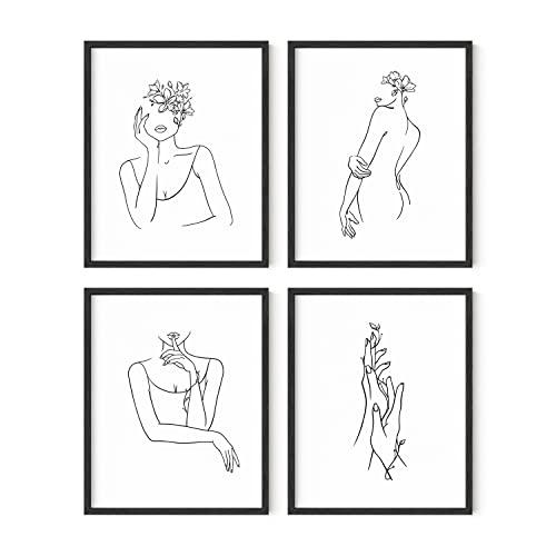 HAUS AND HUES Minimalist Line Art Wall Decor - Set