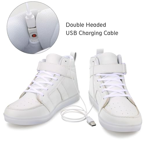 Image of Light Up Shoes Men Women LED Shoes USB Charging Adult High Top LED Sneakers Glow in The Dark Footwear for Dancing Party Festivals Festivals