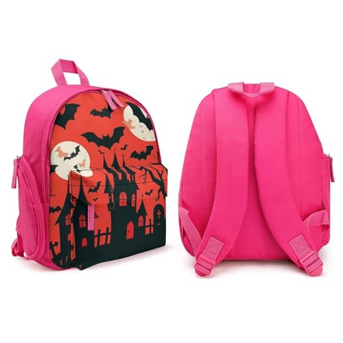 Halloween Backpack for Men Women, Durable Small Bookbag Lightweight Daypack for Travel, Hiking, Pink-style4