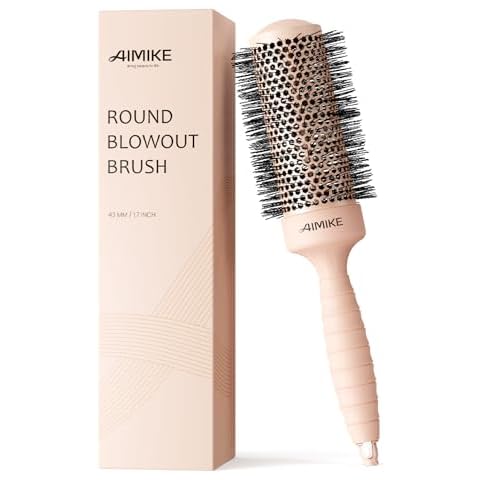 AIMIKE Round Brush for Blow Out, Medium Round Hair Brush w/Nano Ion Thermal Ceramic Tech, Professional Round Brush for Blow Drying & Styling, Maximum Volume and Shine, Barrel 1.7 inch Cover