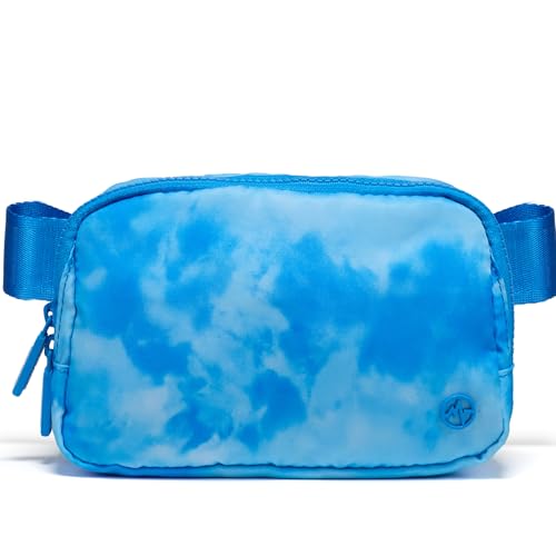 Image of Pander Two Way Zipper Fanny Pack Nylon Everywhere Belt Bag for Women, Water Repellent Waist Packs, Crossbody Bags with Adjustable Strap (Cloud Blue)