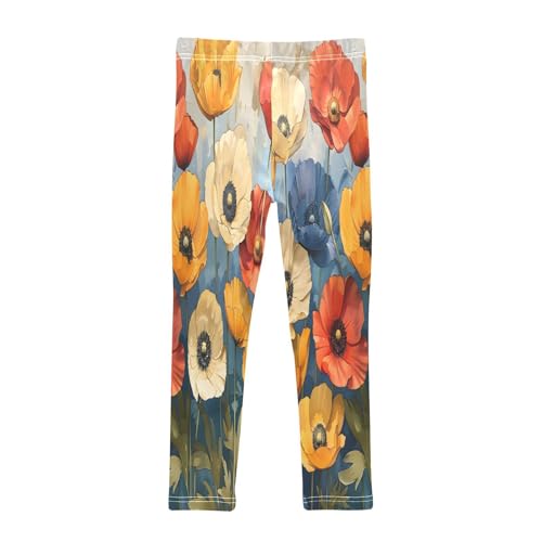 Toddler Girls Leggings Printed Yoga Pants Leggings Vibrant California Poppies for Kids2