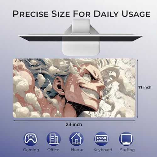 Image of ON TREND Anime Series Printed Mouse pad with Anti-fray Stitching, Waterproof Surface & Non-Slip Rubber Base Gaming Mouse Mat for Laptop, Computer & Desk (Large Extended -23x11 Inch) (Wanted)