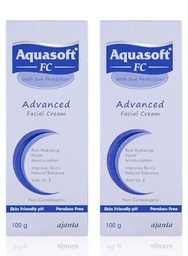 Image of Aquasoft FC Cream 100gm - Moisturiser for deep hydration & radiance with Aquaxyl & Vitamin E Lightweight, non-greasy, paraben-free daily face cream for acne-prone skin,Pack of 2