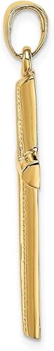 Miniatura 3 de Diamond2Deal Colgante de cruz de oro amarillo de 14 k (L- 1.437 in W- 0.762 in)