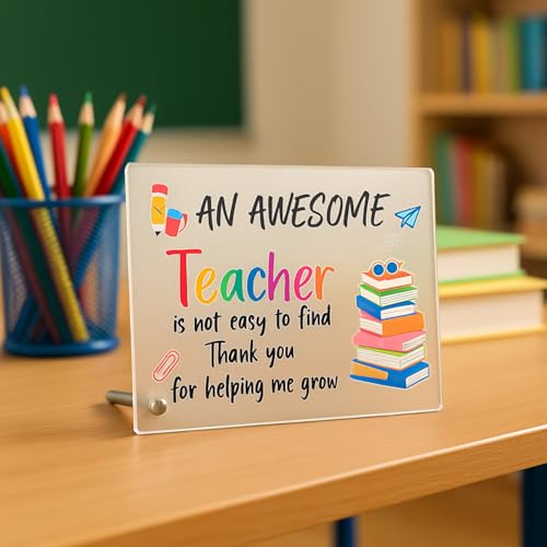 Teacher Day Gifts – Frosted Acrylic Plaque with Nut Stand by tinydabba