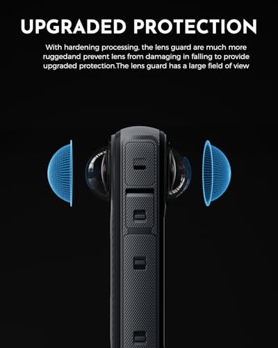 2 unidades de cubiertas protectoras para lente compatibles con Insta360 X4, protectores frontales y traseros para lentes miniatura 6