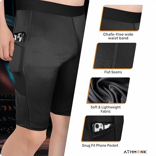 Image of 4-Way Lycra Compression Shorts for Men | Tight Skin Fit, Non Padded | Cycling Running Workout Gym Cricket Football Sports | Tummy Tuck Recovery Muscle Support | Quick Dry Anti-Chafe