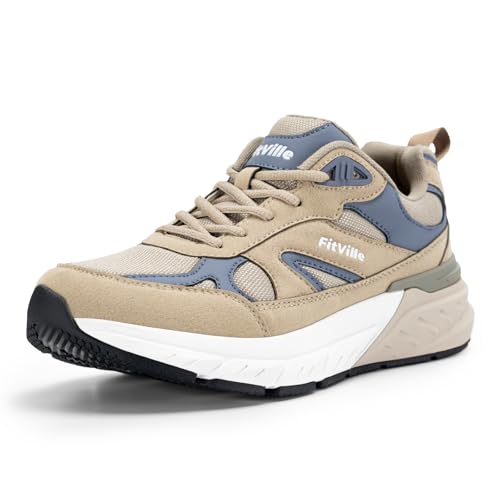 Image of FitVille Wide Walking Shoes for Men Extra Wide Width Sneakers with Arch Support for Flat Feet Heel Pain Relief Plantar Fasciitis - Rebound NEO V1