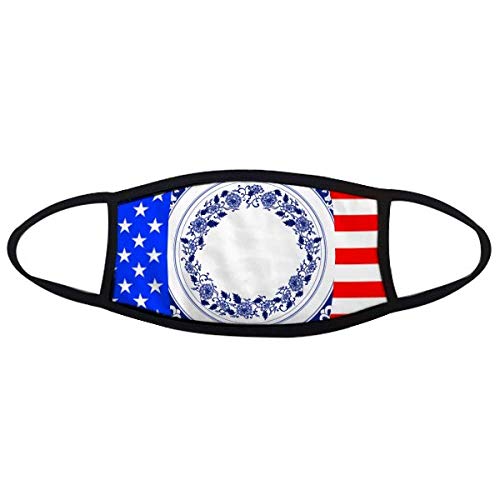 Masque de bouche culture chinoise à fleurs bleues et rayures DIYthinker