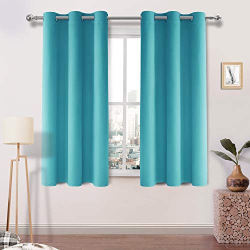 Image of DWCN Blackout Curtains for Bedroom Living Room 38 x 54 Inch Long Turquoise