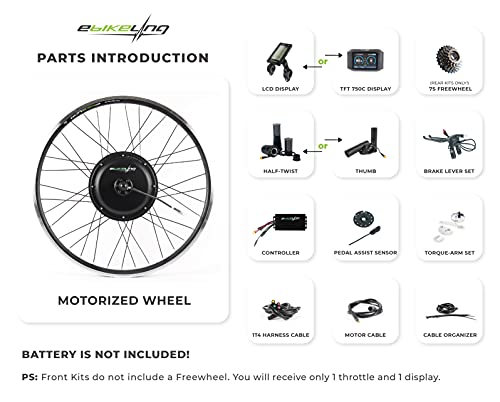 image for EBIKELING Waterproof Ebike Conversion Kit 36V 500W 26