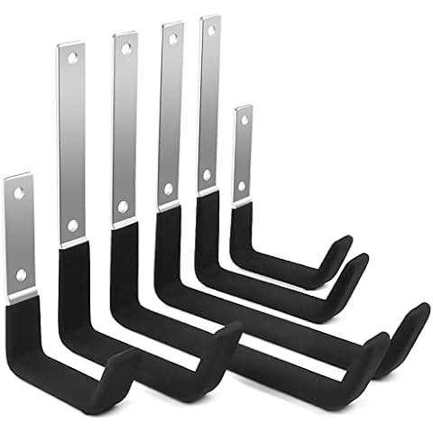Sposuit Garage Hooks Wall Mount - 6 Pack Garage Hooks for Hanging, Garage Hooks Heavy Duty, Utility Steel Hanger for Garden, Power Tools, Ladders, Bikes, Bulk Items, Ropes, etc Cover