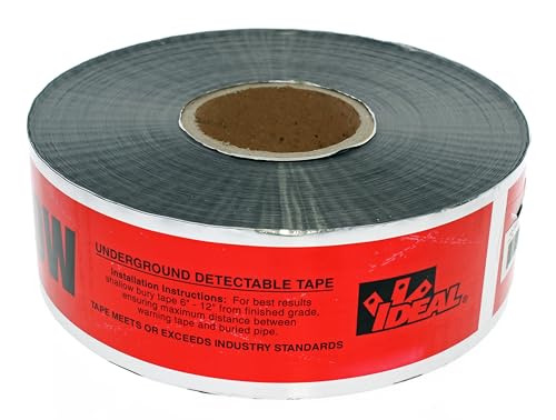 Image of Ideal Industries Detectable Underground Tape Caution Buried Electric Line Red, 3 in. x 1000 ft.