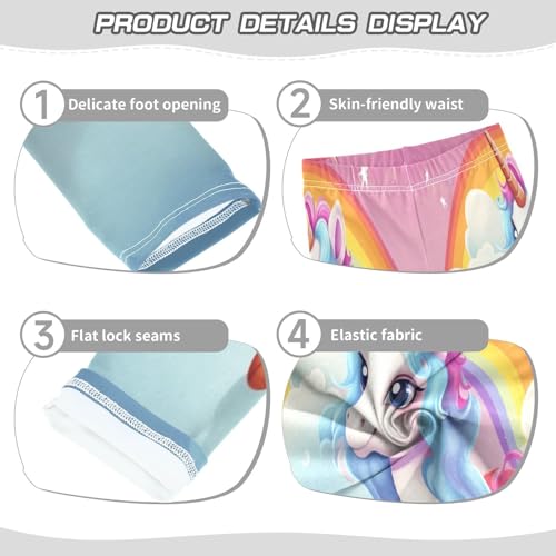 Toddler Girls Leggings Printed Yoga Pants Leggings Cartoon Rainbow Unicorn for Kids3