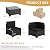 LOUVIXA 7 Piece Outdoor Patio Furniture Set, Outdoor Sectional Furniture, Rattan Chairs Glass Table Wicker Conversation Seating Sectional Sofa with Cushions (A-Black-Black, A-Tilted Back)