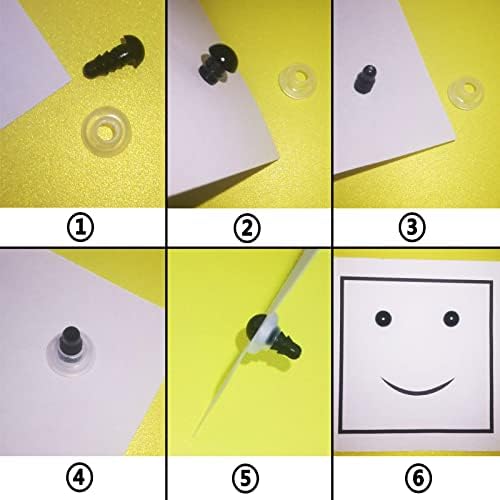 FANGZIDM 100PCS Safety Eyes with Washers 6mm Black Plastic Toy Eyes For Doll Making DIY Crafts