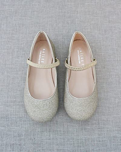 KAILEE P Soft Glitter Mary Jane Ballet Flats, Flower Girls Flats, Toddler Girls Flats, Birthday Shoes, Party Shoes2