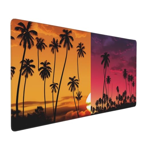 Tapis de souris de jeu géant palmiers pour un bureau design chaleureux et ordonné