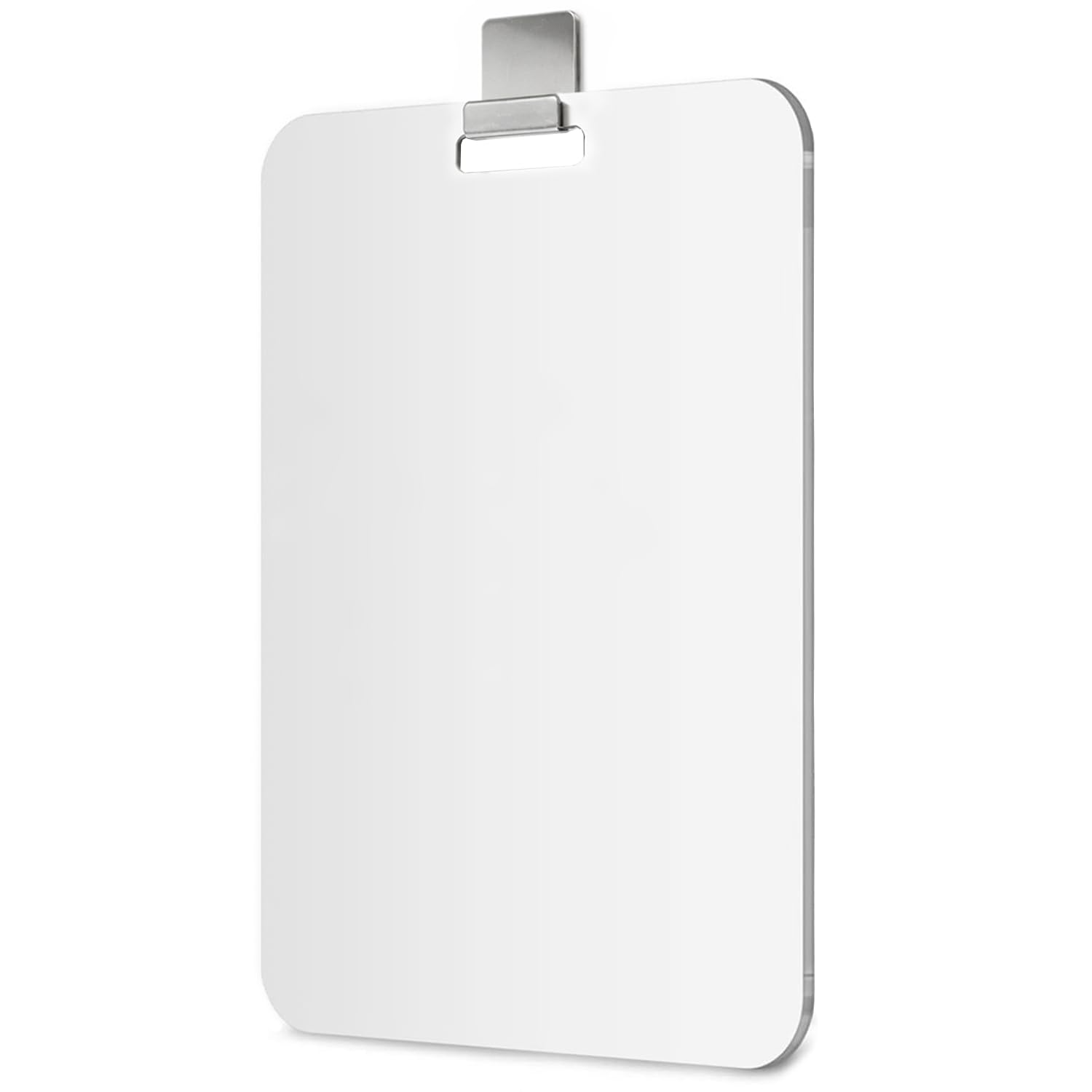 Mavoro 17.5 x 22.5 cm Shaving Mirror for Shower with 3M Adhesive Hook | Hang-Anywhere Shower Mirror | Acrylic - Unbreakable | Less Fogging | Sleek Frameless | Glassless Safety