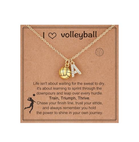 Volleyball Gifts for Team Initial Volleyball Charm...