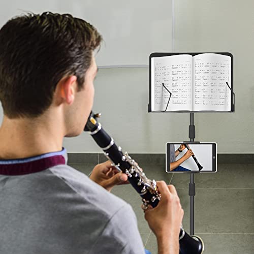 65 Inch Music Stand With Phone Holder, Height Adjustable Portable Sheet Music Stand, Extra Stable Metal Music Stand With Carrying Bag #TOP5