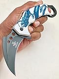 Snake Eye Tactical Every Day Carry Karambit Designed Folding Knife | Outdoor Survival Pocket Knife | Small one-Hand Knife Made of Stainless Steel Blade (BL-DRG)