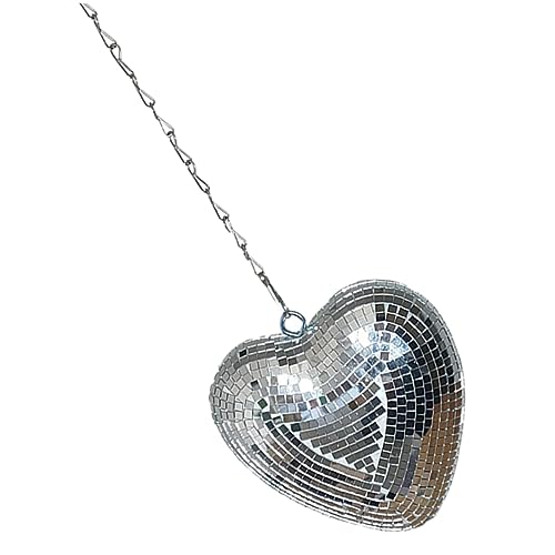 GAROZATION Heart Shaped Disco Ball Hanging Mirror Reflective Decorative Hanging Disco Ball for Disco Party Decorations and Festive Events Finish