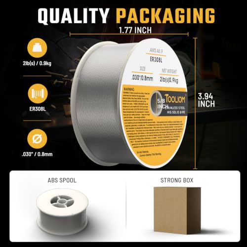 Image of TOOLIOM ER308L 0.030 inch Stainless Steel MIG Welding Wire 2LB