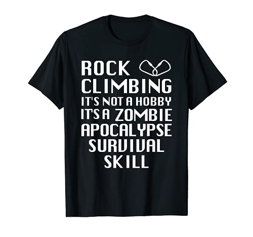 Funny Rock Climbing Zombie Supervivencia Escalador Boulder Camiseta