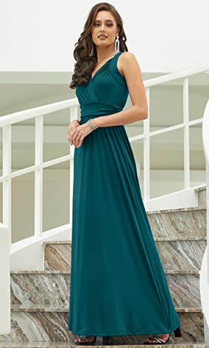 Image of KOH KOH Womens Long Sleeveless Flowy Bridesmaid Cocktail Evening Gown Maxi Dress