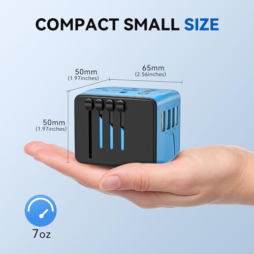 Unidapt MS-G01 Universal Travel Adapter, International Plug Adapter Fast 2,4A 4-Usb European Power Plug thumb #3