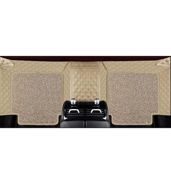 Image of NEXTA 7D Premium Faux Leather Custom Fitted Car Floor Mats for Tata Hexa 7 Seater II Double Stitching II 7 Layer Protection II 100% Waterproof & Washable - (Beige)