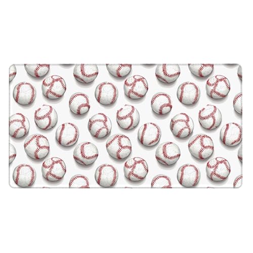 Tapis de souris de jeu blanc baseball pour ordinateur portable et sous-main de bureau