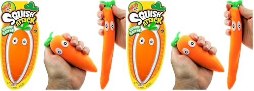JA-RU Stretchy Carrot Squishy Sensory Toy (1 Unit) Stress Relief Sand Filled Fidget Autism Toys. Easter Gifts for Kids, Party Favors. 5560-1-Carrot (Pack of 2)