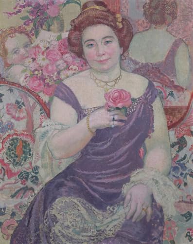 Cuadro pintura murales decor Marthe con una rosa regalo artístico para inauguración de casa