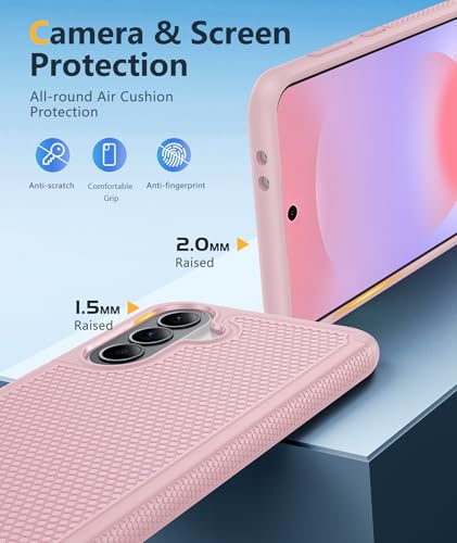 Image of FNTCASE for Galaxy A37-5G Phone Case - Samsung Military Grade Drop Protection Cases, 14ft Drop Tested, Screen Protector Included, Anti-Slip Matte Textured, TPU+PC Dual Layer Shockproof Cover (Pink)