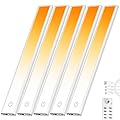 100 LED Under Cabinet Lights Wireless with Full Lighting,Rechargeable Closet Lights with Remote and Motion Sensor Indoor,Under Counter Light with CCT and Dimmable for Kitchen,Stair(5 Pack,11.8inch)