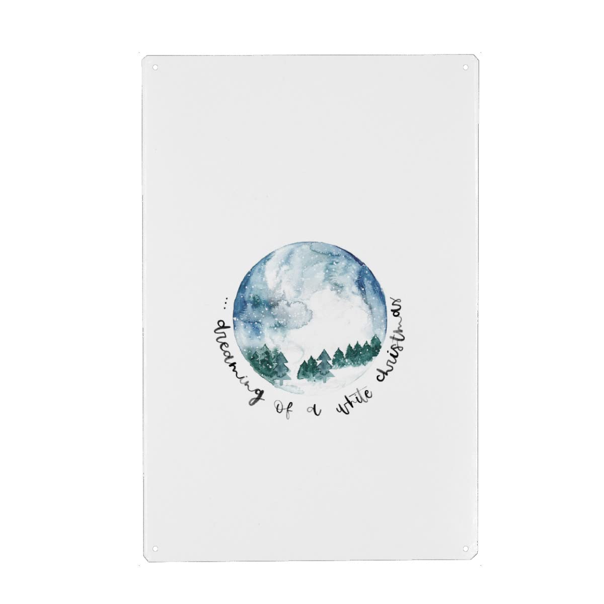 artboxONE Metall-Poster 40x60 cm Weihnachten White Christmas Hochformat von Künstler Angelina Amodeo