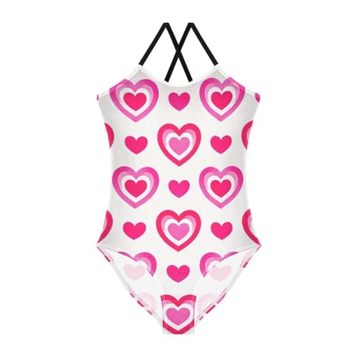 Colorful Gradient Heart peachGirls Swimsuits 1 Piecing Bathing Suit Girl Girls' Swimwear trajes de ba?o para ni?a 4t