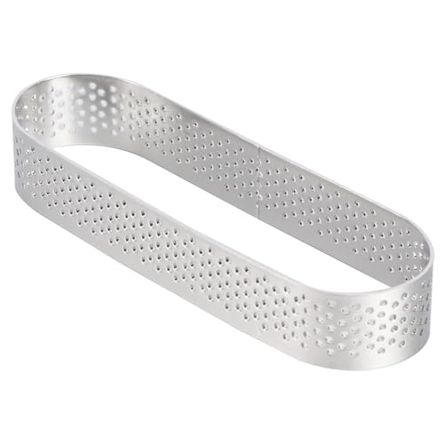 TOYANDONA Oval Tartlet Mold Stainless Steel Cake Ring Mould with Venting for Tart Quiche Mousse Baking Easy Release and Cleaning