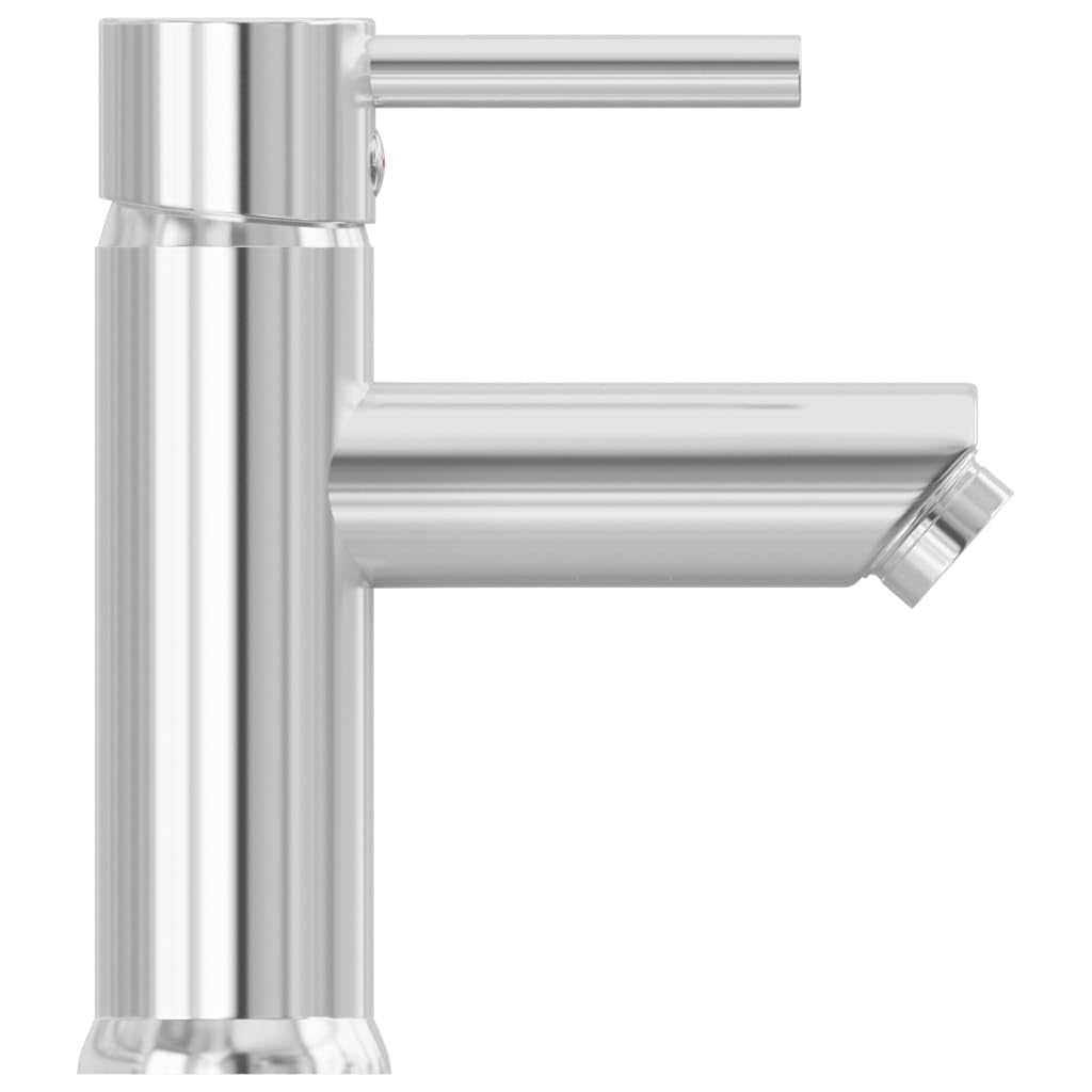 Grifo de lavabo cromado de latón con 130 x 176 mm, cartucho de 40 mm, manguera flexible de acero inoxidable, monomando para agua fría y caliente, caño giratorio para baño y cocina