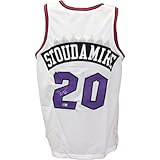 Damon Stoudamire Autographed/Signed Pro Style White Jersey Beckett