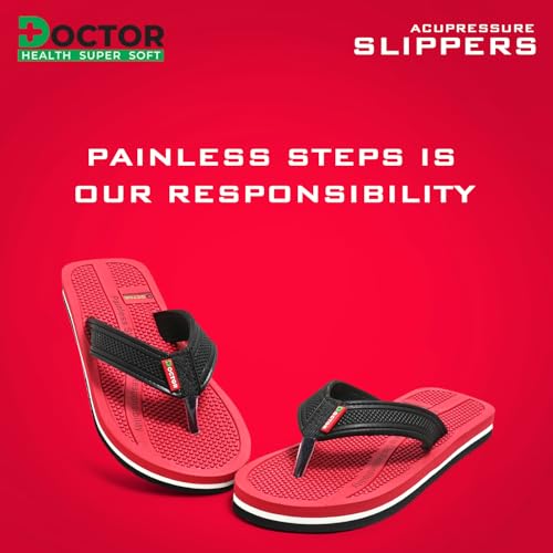 Image of DOCTOR HEALTH SUPER SOFT Men's Acupressure Slippers | Flip-Flops | Men's & Boy's Slippers | Comfortable & Lightweight | Soft Foot Massager | All Day Wear Acupressure Slipper